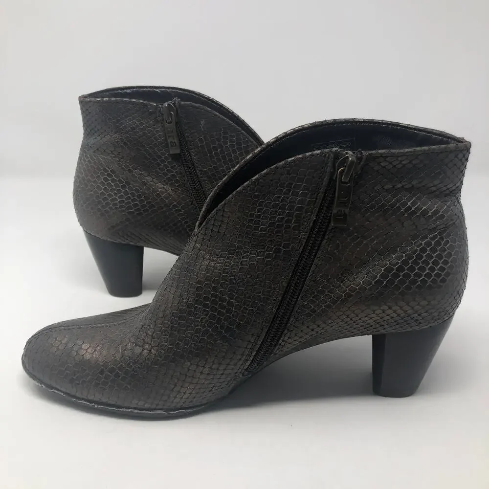 Ara Luftpolster Snake Faux Leather Copper Booties